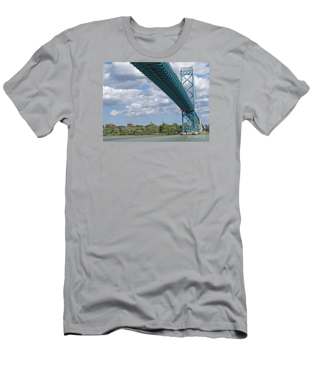 Canada T-Shirt featuring the photograph Ambassador Bridge - Windsor Approach by Ann Horn