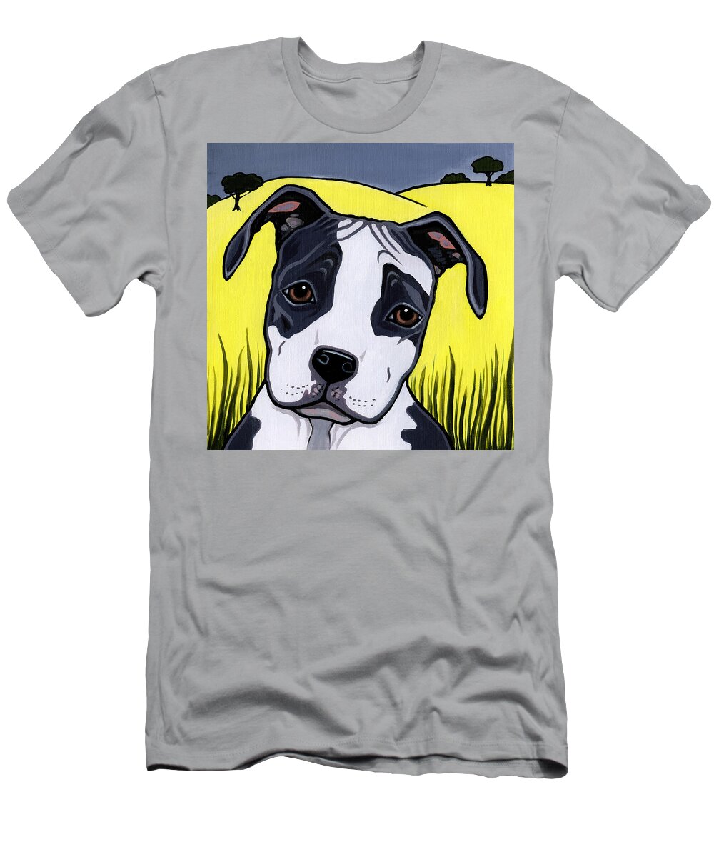 American Staffordshire Terrier T-Shirt featuring the painting American Staffy by Leanne Wilkes