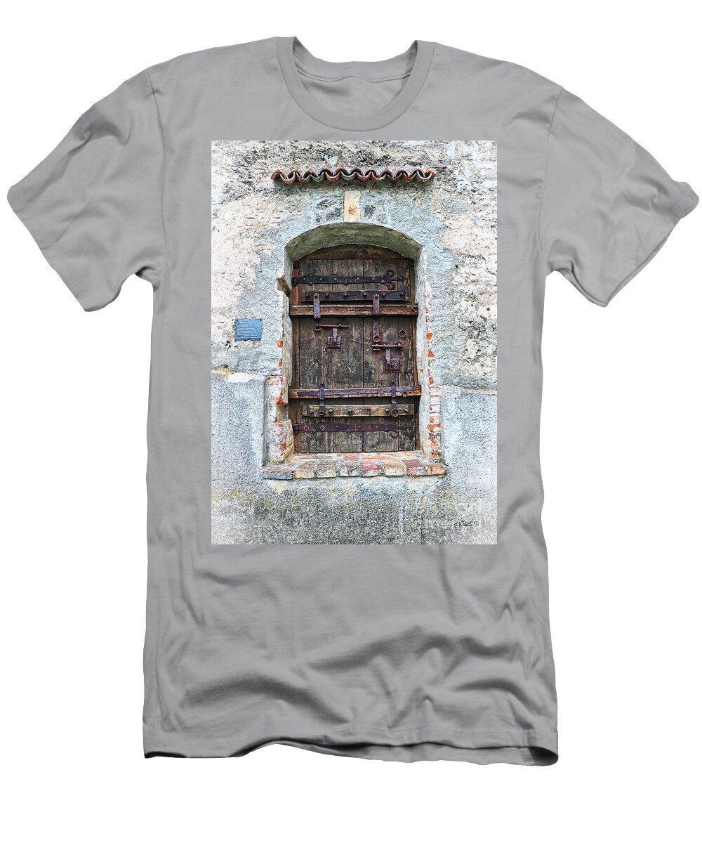Photo T-Shirt featuring the photograph Ancient Gothic Door by Jutta Maria Pusl