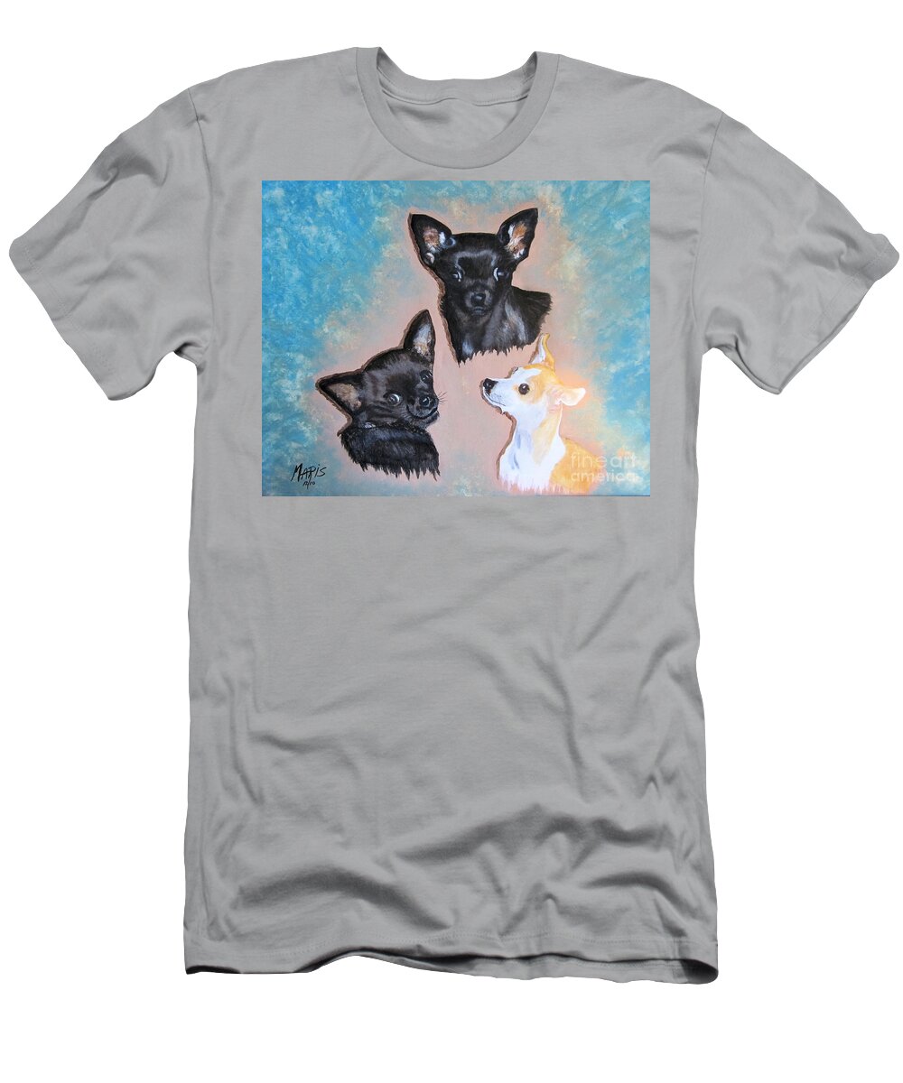 Dogs T-Shirt featuring the painting Angel LilSister Bosco by Maris Sherwood