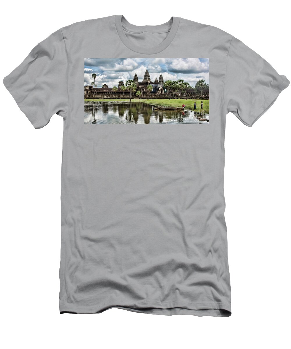 Angkor Wat T-Shirt featuring the photograph Angkor Wat Pano View by Chuck Kuhn