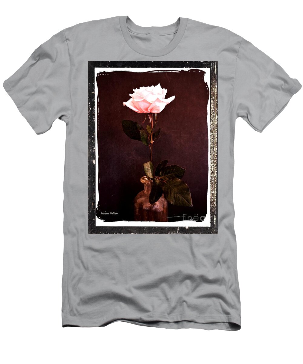 Photo T-Shirt featuring the photograph Antique Pink Rose by Marsha Heiken