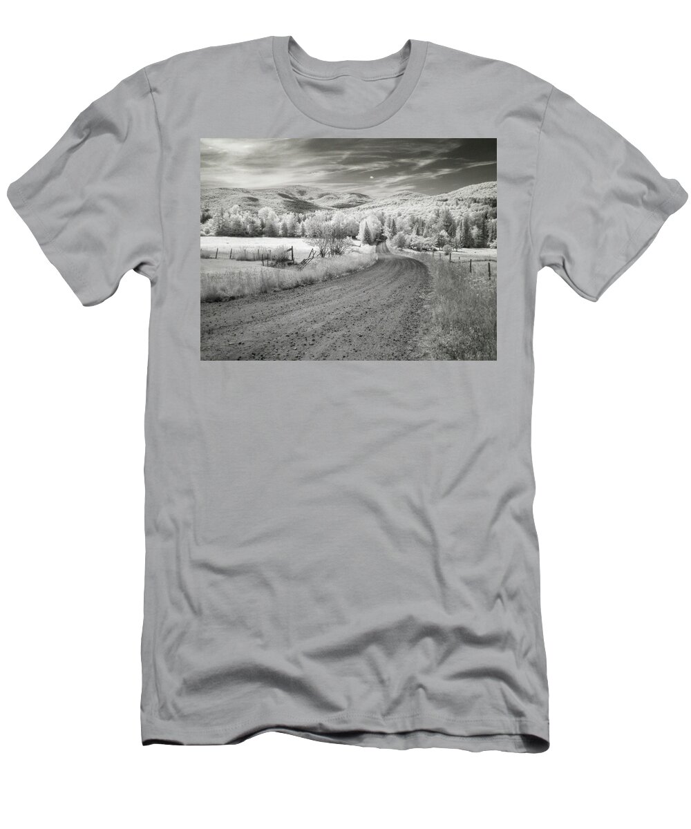 Infrared T-Shirt featuring the photograph Any road can take you there by John Rivera