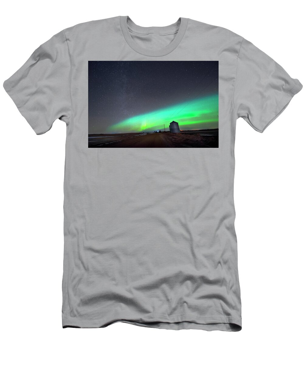 Aurora Borealis T-Shirt featuring the photograph Arc of the Aurora by Dan Jurak