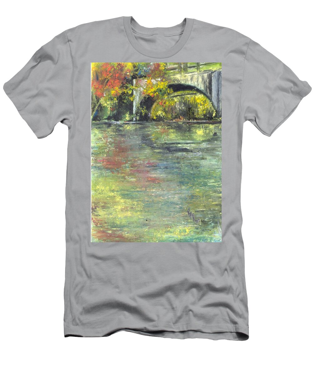 Arkansas T-Shirt featuring the painting Arkansas Trestle by Robin Miller-Bookhout