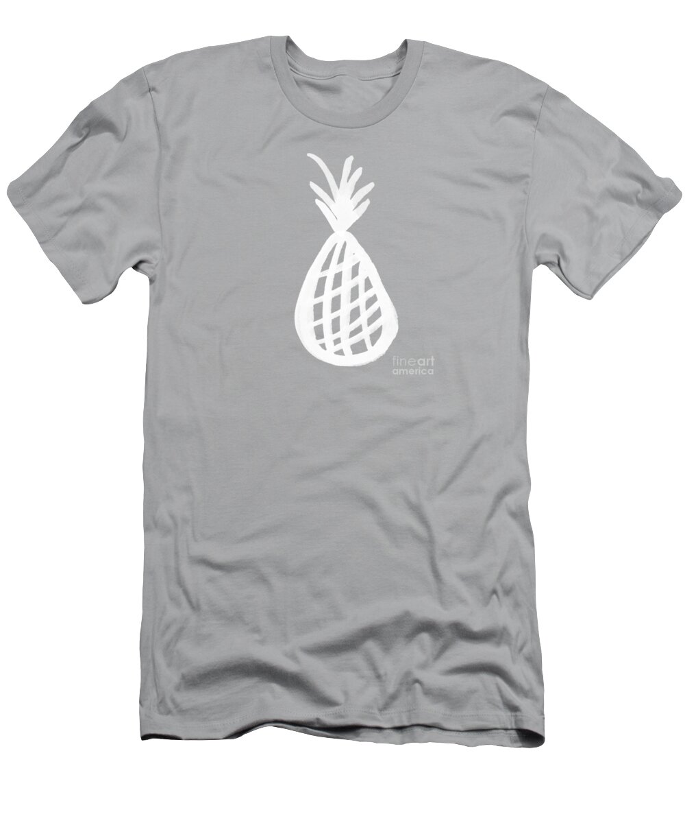 Indigo T-Shirt featuring the mixed media Indigo Pineapple Party by Linda Woods