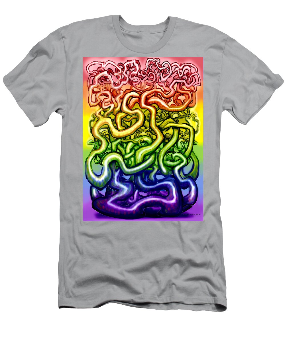 Vine T-Shirt featuring the digital art Twisted Vines We Call Life LGBTQ by Kevin Middleton