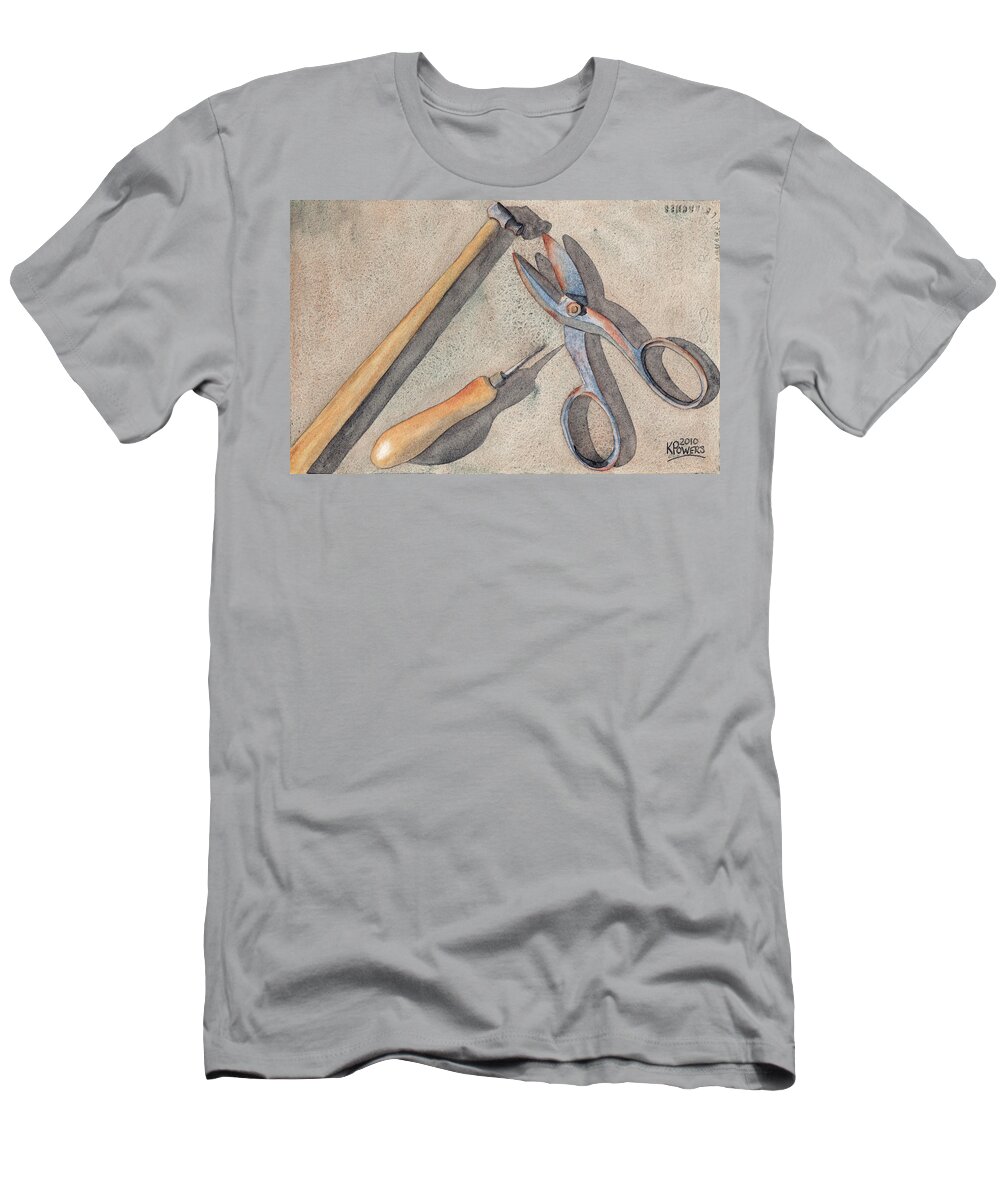 Assorted T-Shirt featuring the painting Assorted Tools by Ken Powers