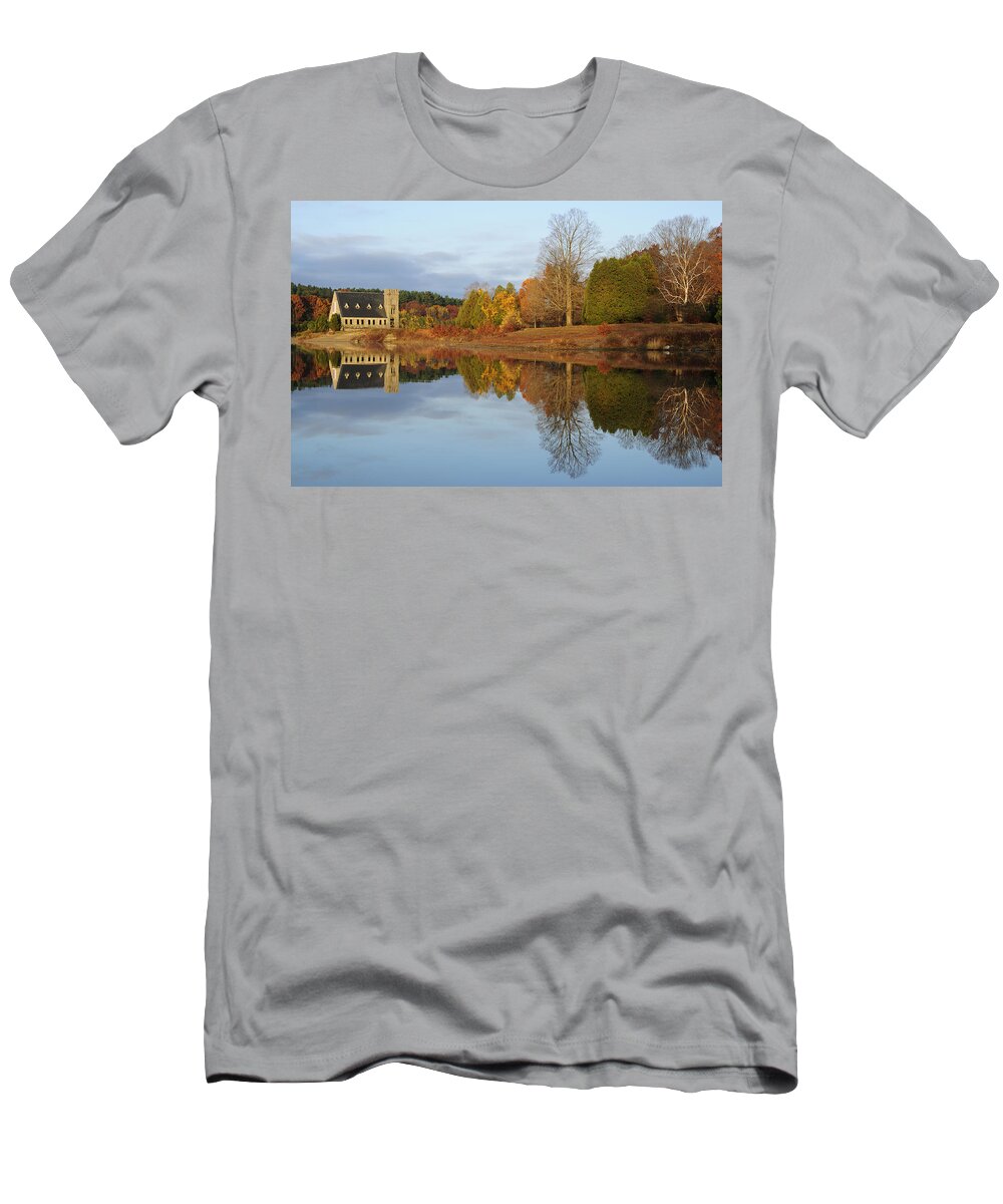 Autumn T-Shirt featuring the photograph Autumn at the Old Stone Church by Luke Moore