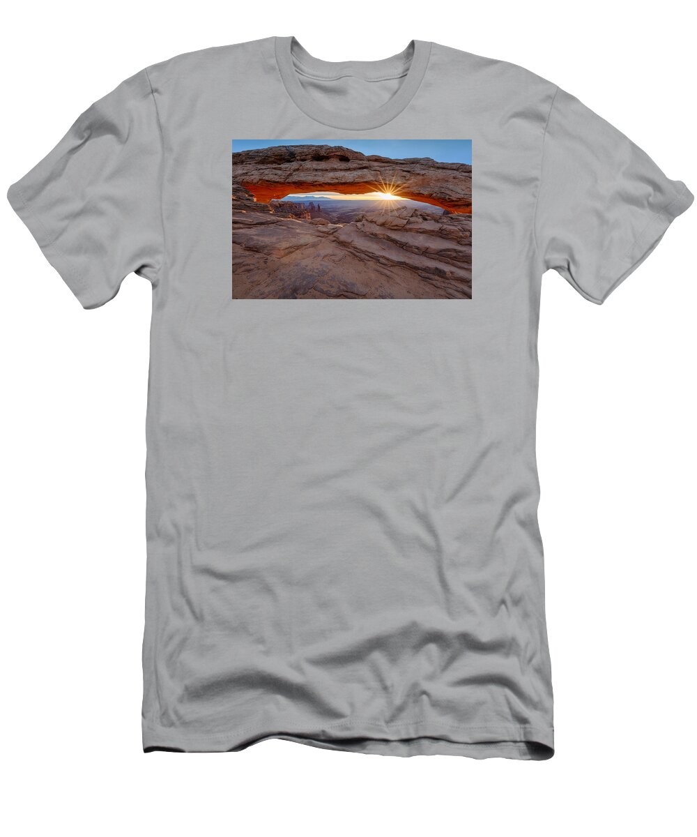 Arch T-Shirt featuring the photograph Awakening at Mesa Arch by Denise Bush
