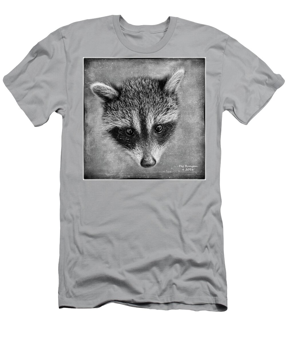 Raccoon T-Shirt featuring the photograph Baby Face by Peg Runyan