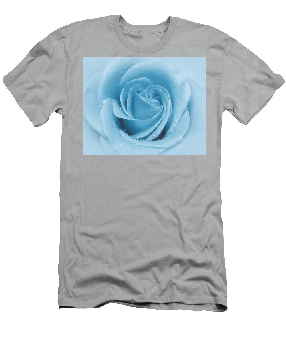 Rose T-Shirt featuring the photograph Baby Soft - Blue by Angie Tirado