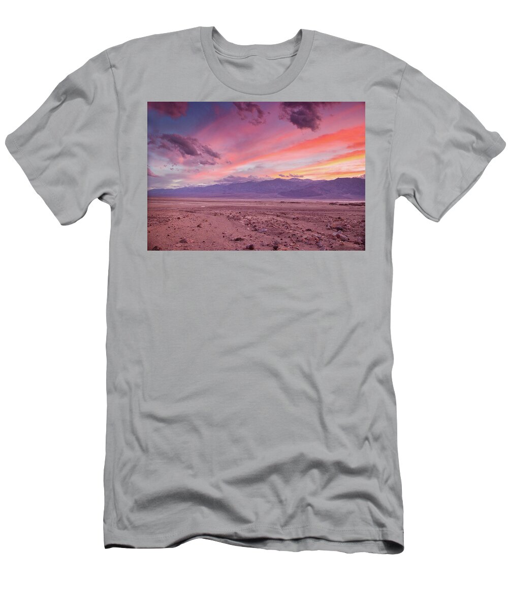 Death Valley National Park Sunset T-Shirt featuring the photograph Badwater sunset by Kunal Mehra