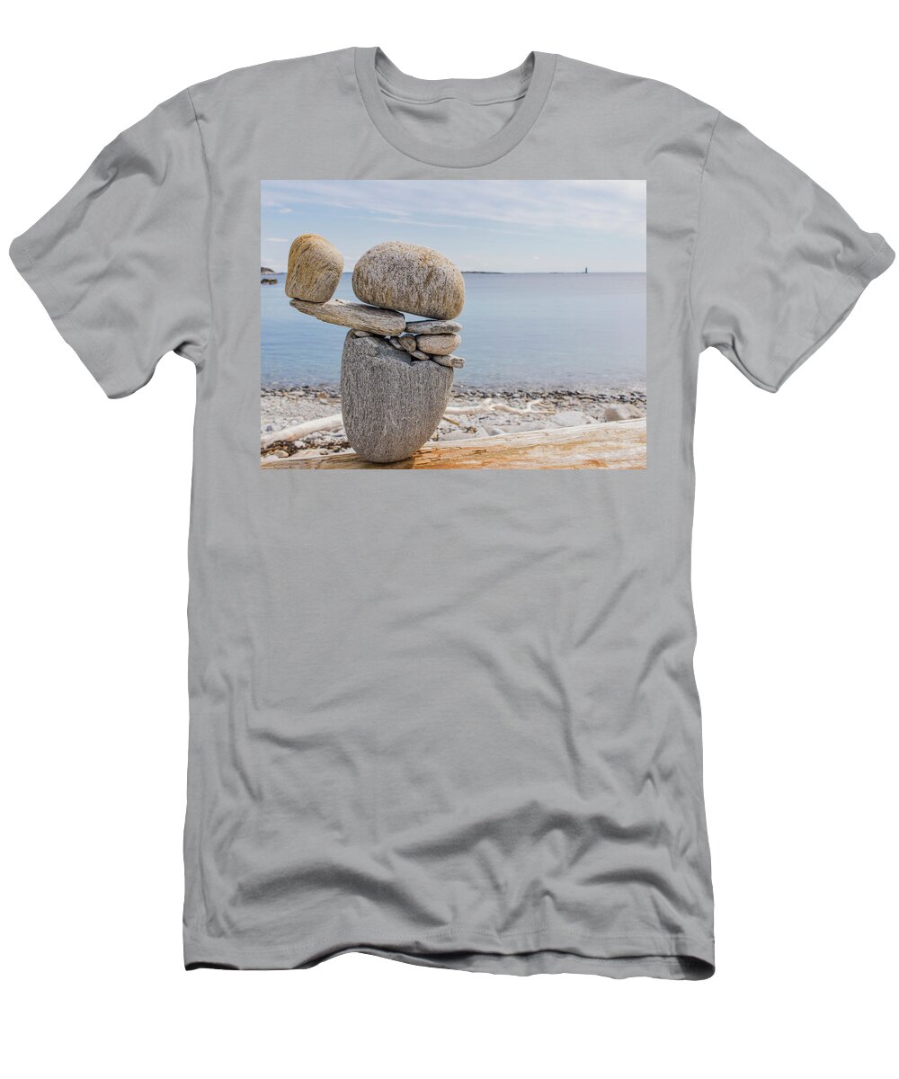 Rocks T-Shirt featuring the photograph Balanced by Holly Ross