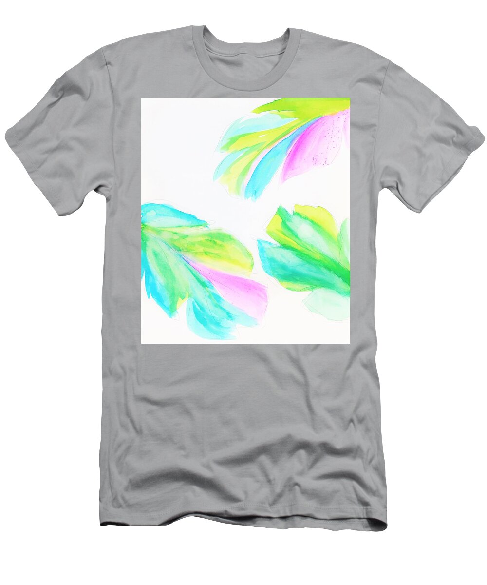 Banana Leaf T-Shirt featuring the painting Banana Leaf - Neon by Marianna Mills