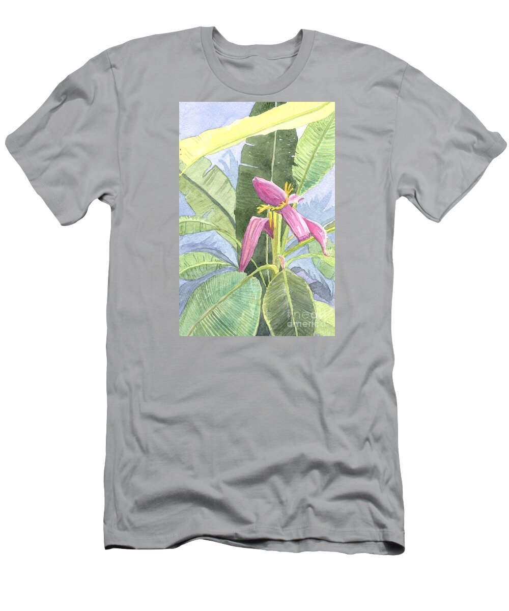 Banana T-Shirt featuring the painting Banana Plant by Anne Marie Brown