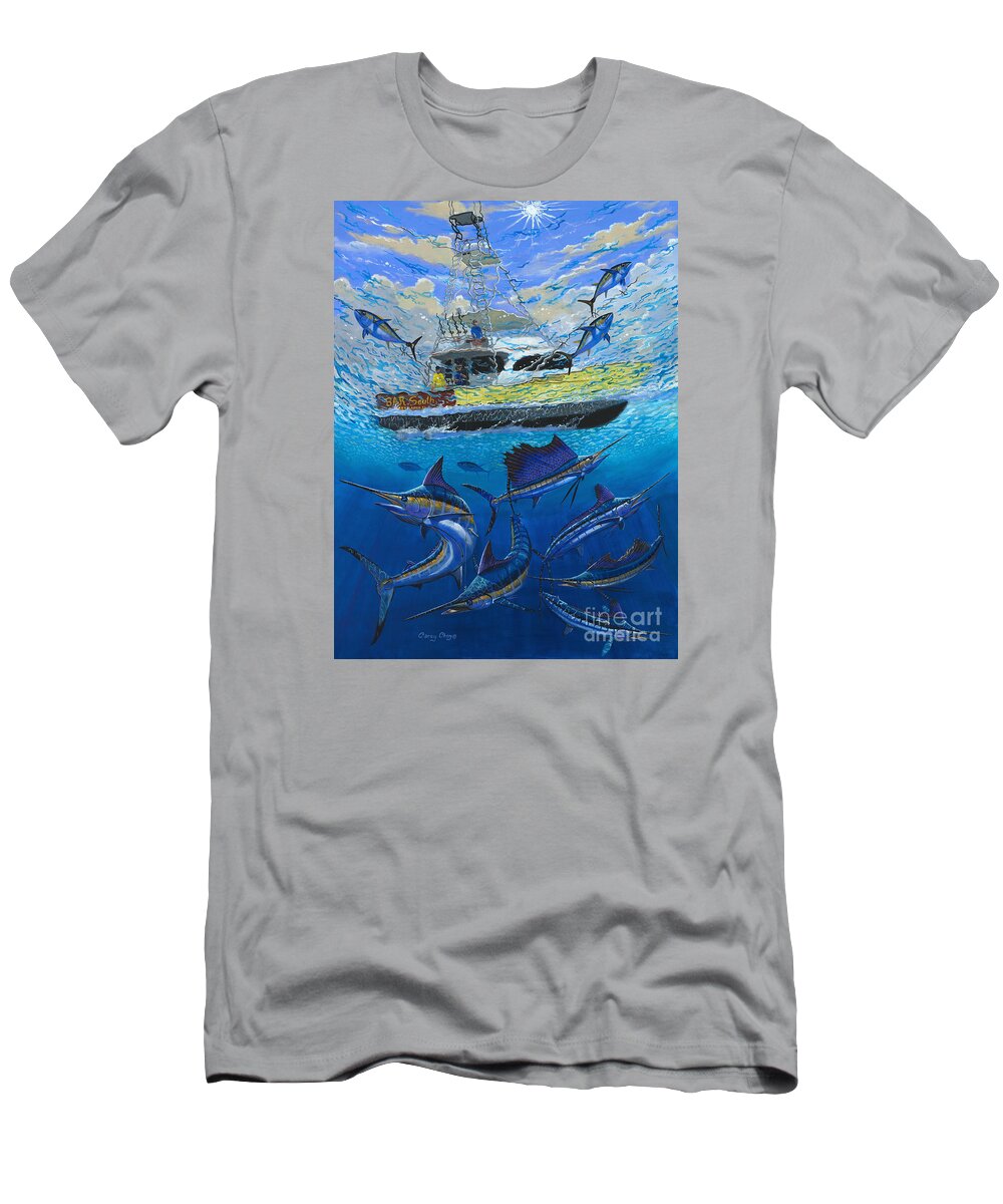 Sportfishing T-Shirt featuring the painting Bar South by Carey Chen