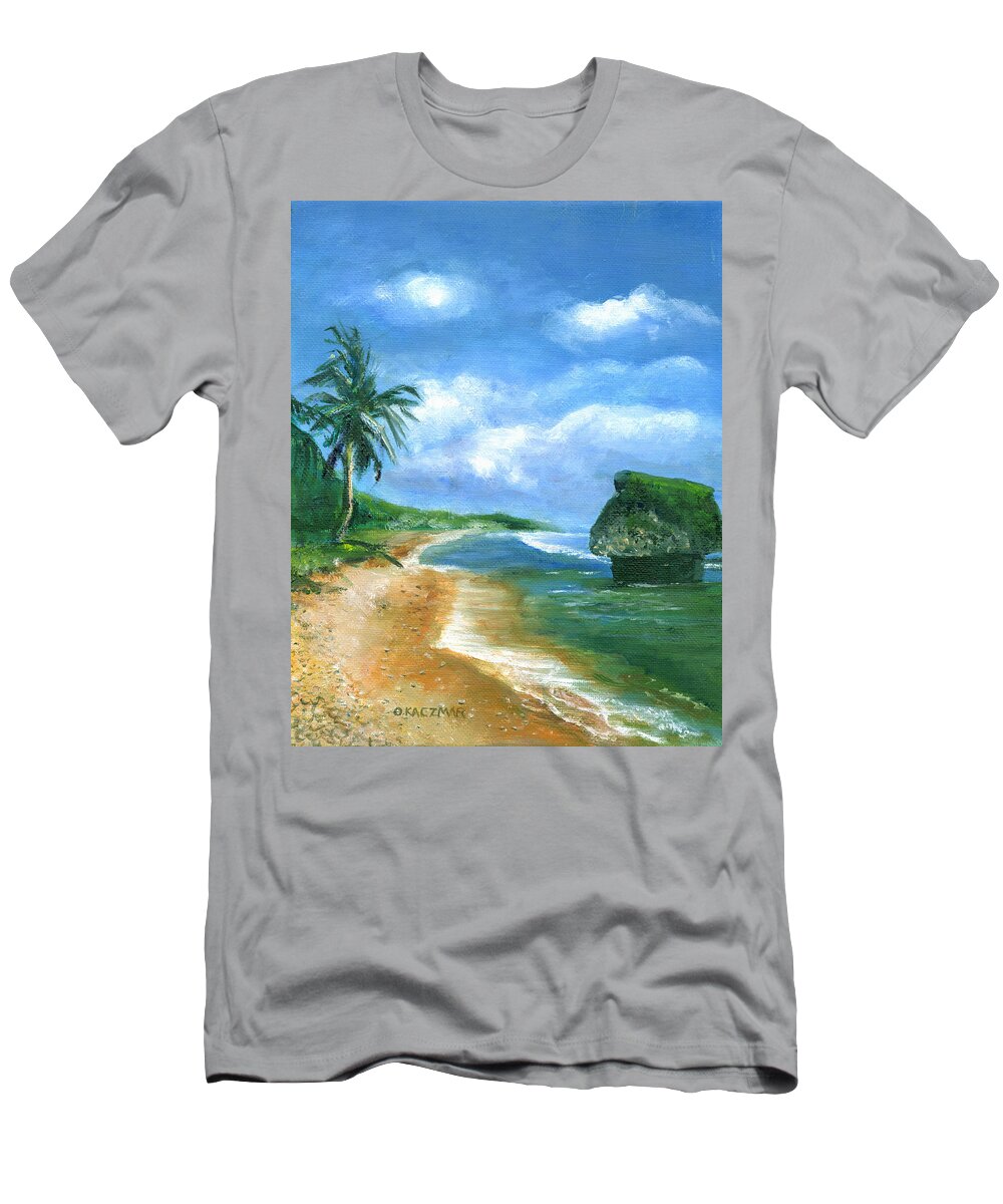 Clouds T-Shirt featuring the painting Barbados 1 by Olga Kaczmar