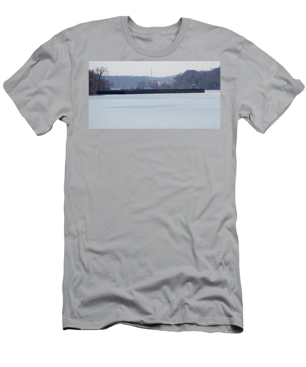 Jan T-Shirt featuring the photograph Barge in the Bank by Holden The Moment