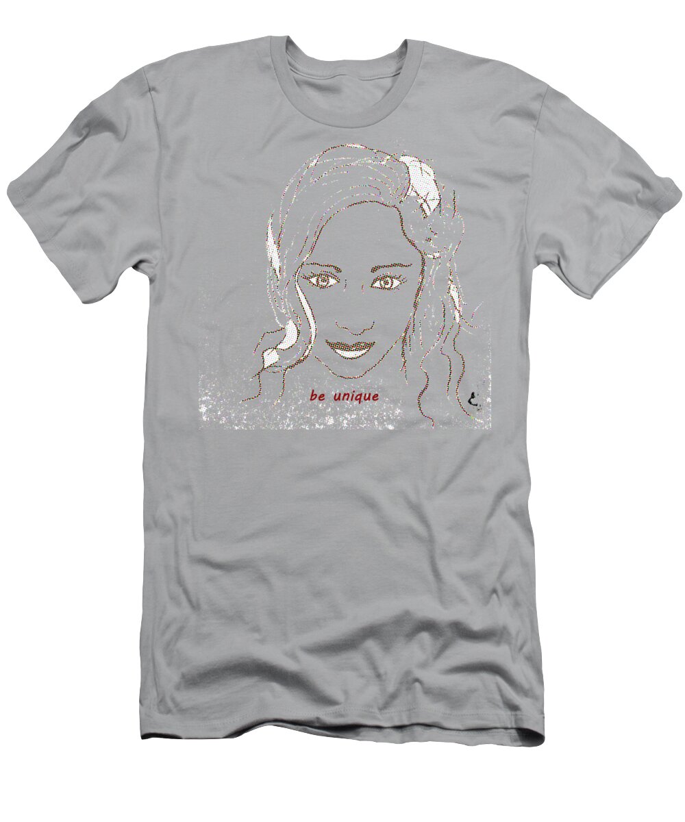Woman T-Shirt featuring the drawing Be Unique by Vesna Martinjak
