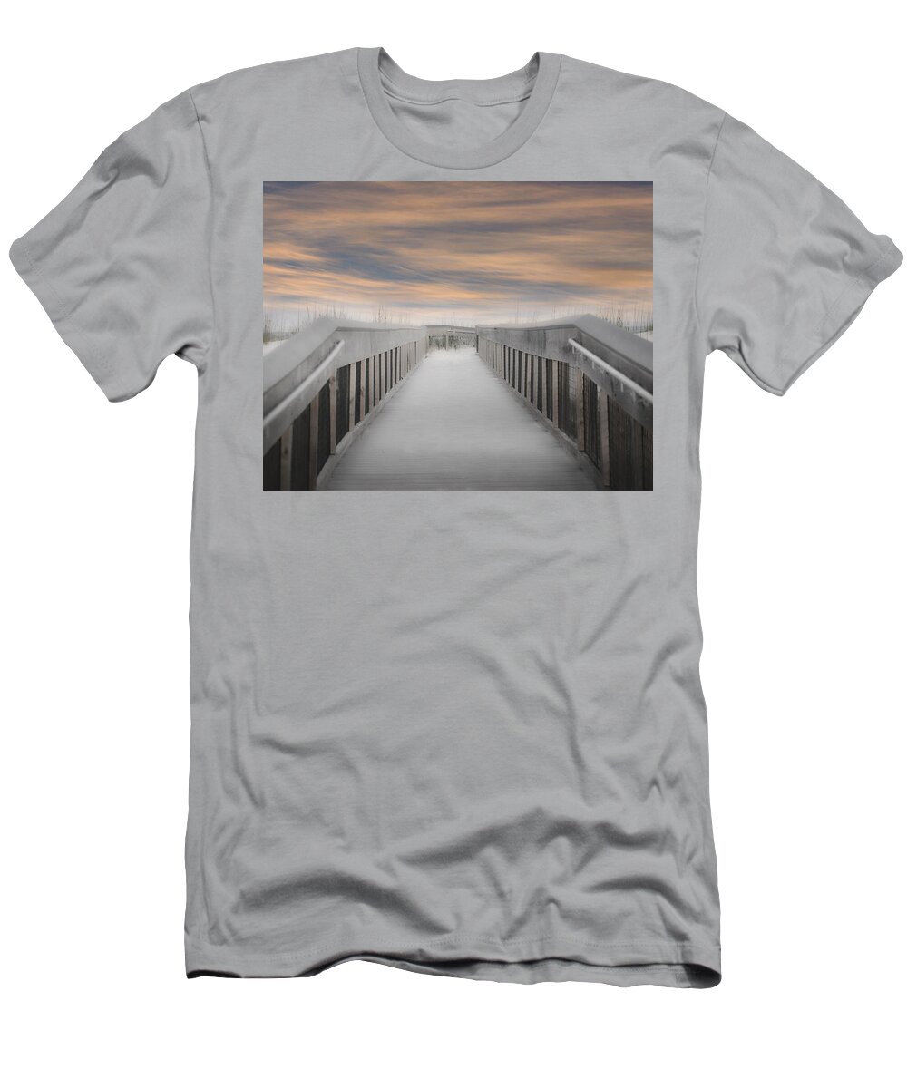 Boardwalk T-Shirt featuring the photograph Beach Boardwalk by Judy Hall-Folde