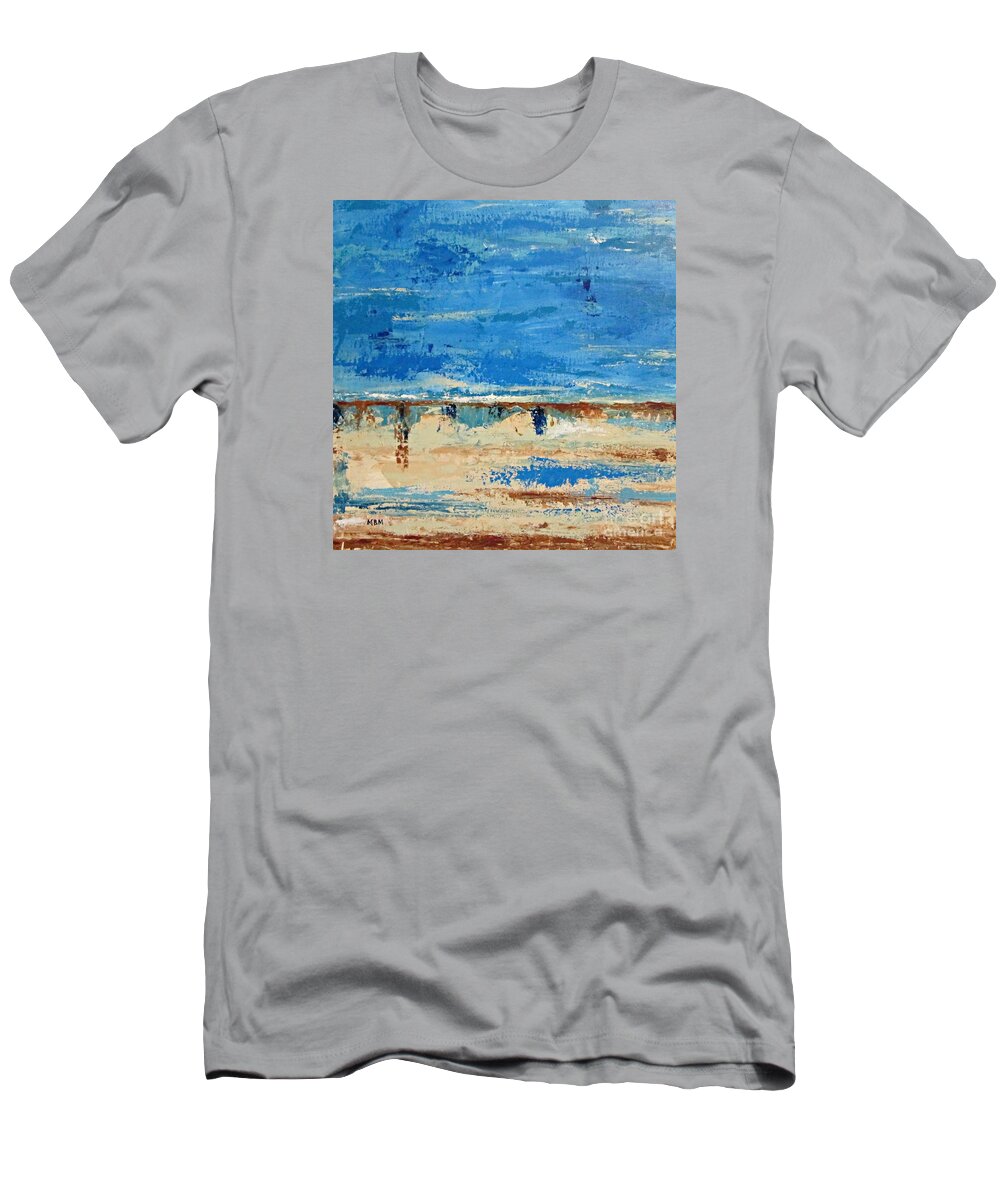 Abstract Art T-Shirt featuring the painting Beach by Mary Mirabal