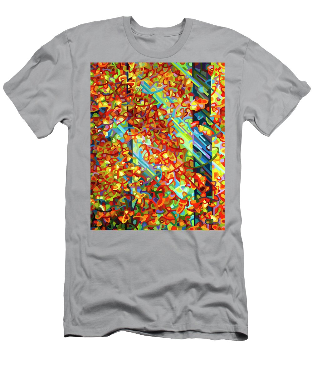 Forest T-Shirt featuring the painting Beaming by Mandy Budan