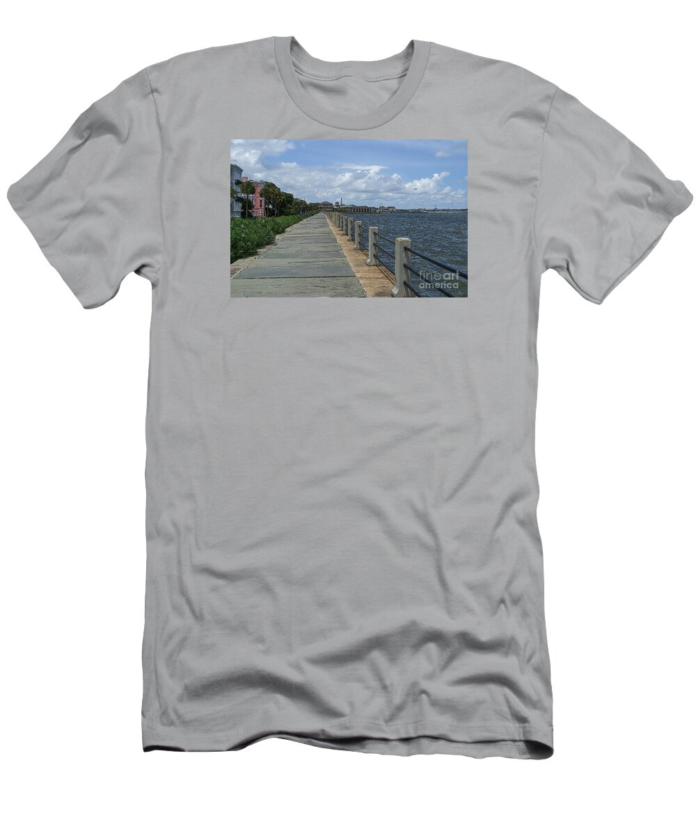 Charleston T-Shirt featuring the photograph Beautiful Waterfront Walkway by Jennifer White
