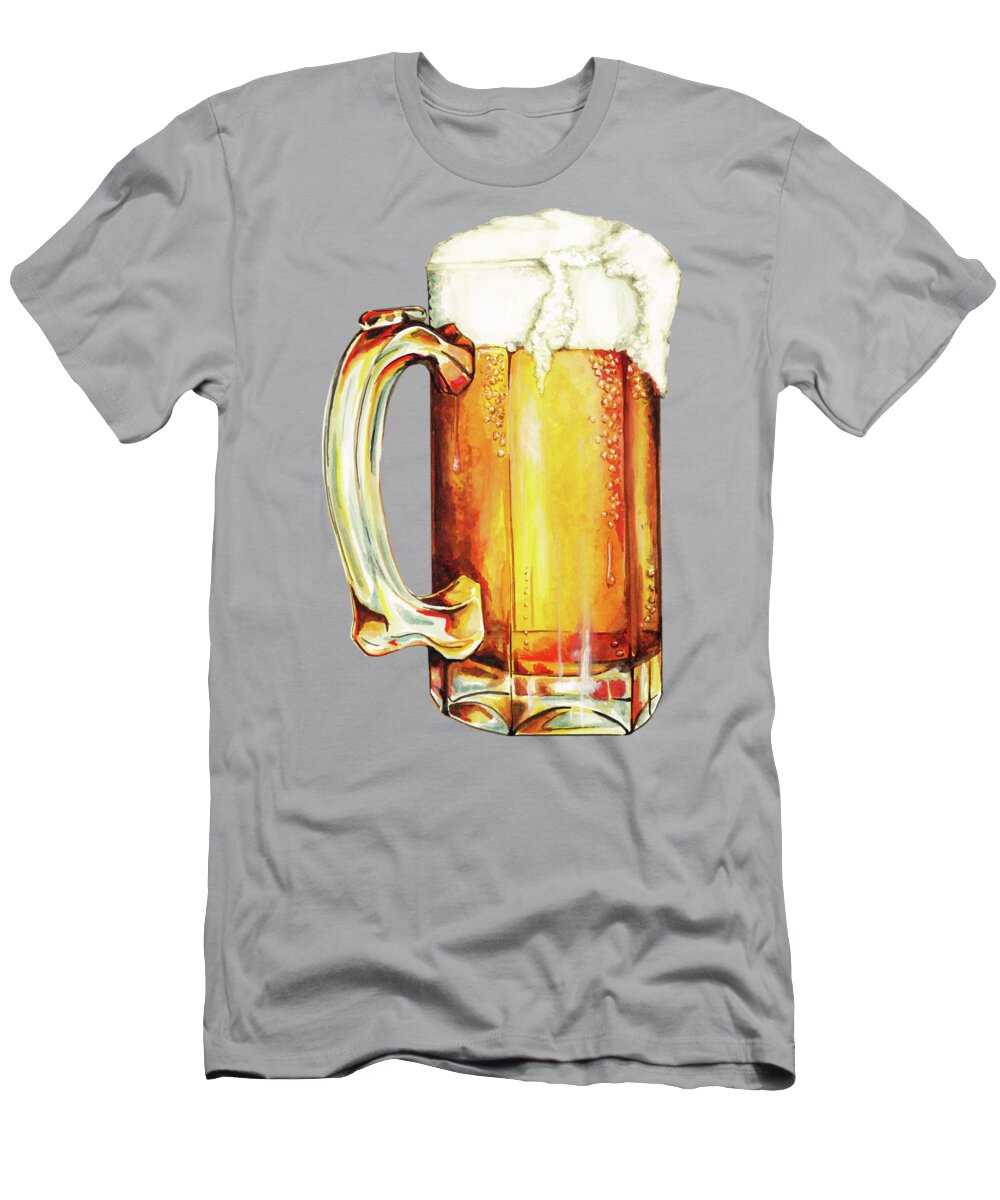 Beer T-Shirt featuring the painting Beer Pattern by Kelly Gilleran