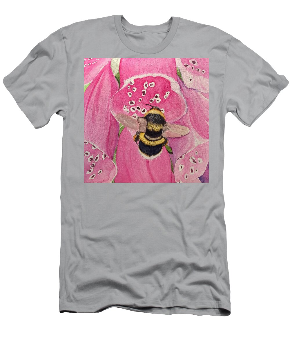 Bee T-Shirt featuring the painting Bell Ringer by Sonja Jones