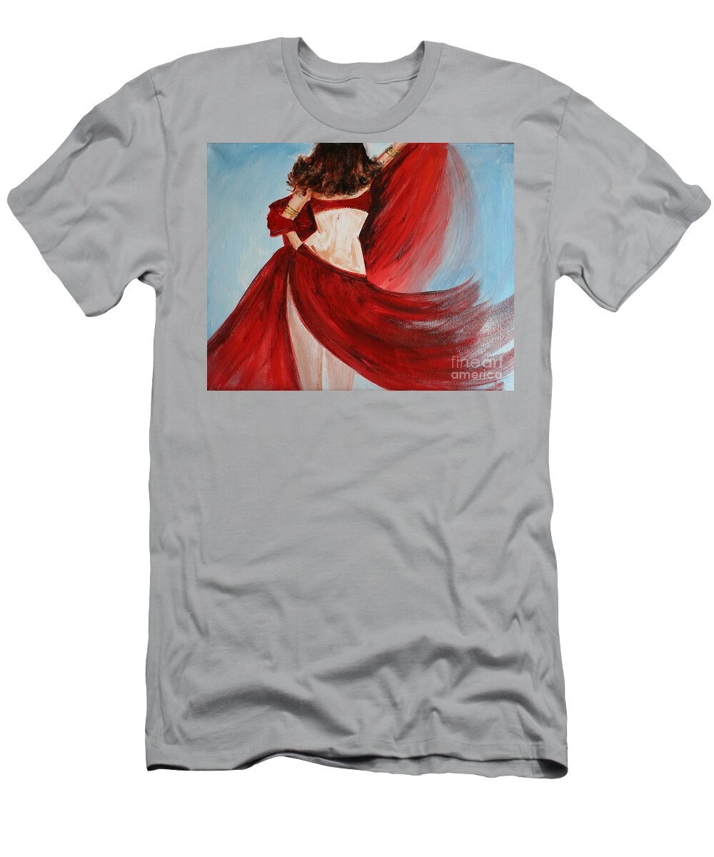 Belly Dancers T-Shirt featuring the painting Belly Dancer by Julie Lueders 