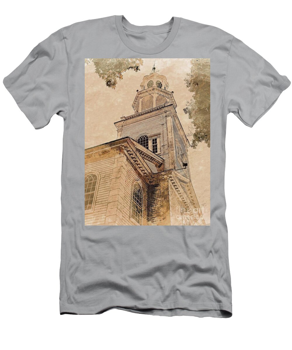 Marcia Lee Jones T-Shirt featuring the photograph Bennington, Vt - Congregational Church by Marcia Lee Jones