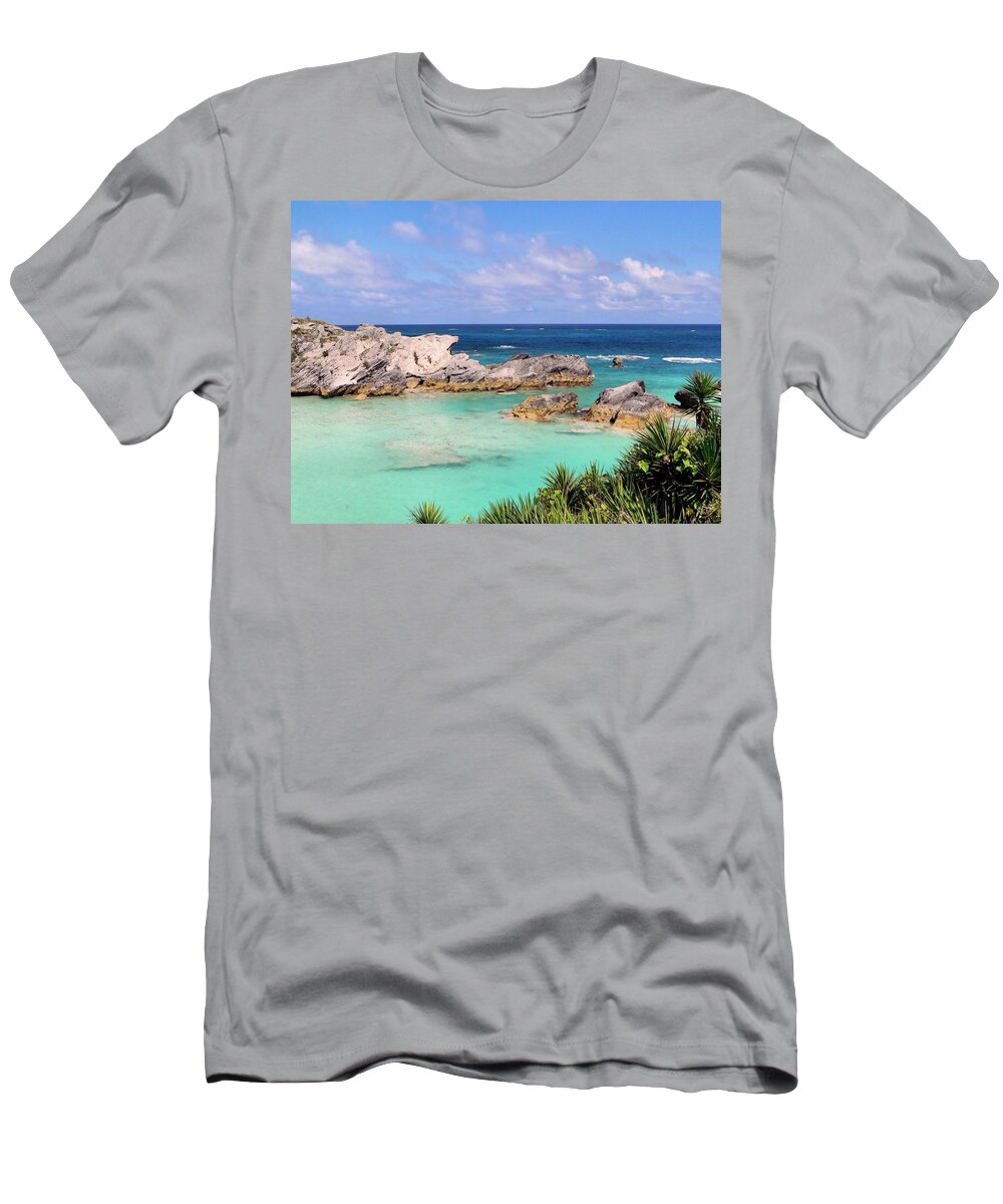 Bermuda T-Shirt featuring the photograph Bermuda seascape by Janice Drew