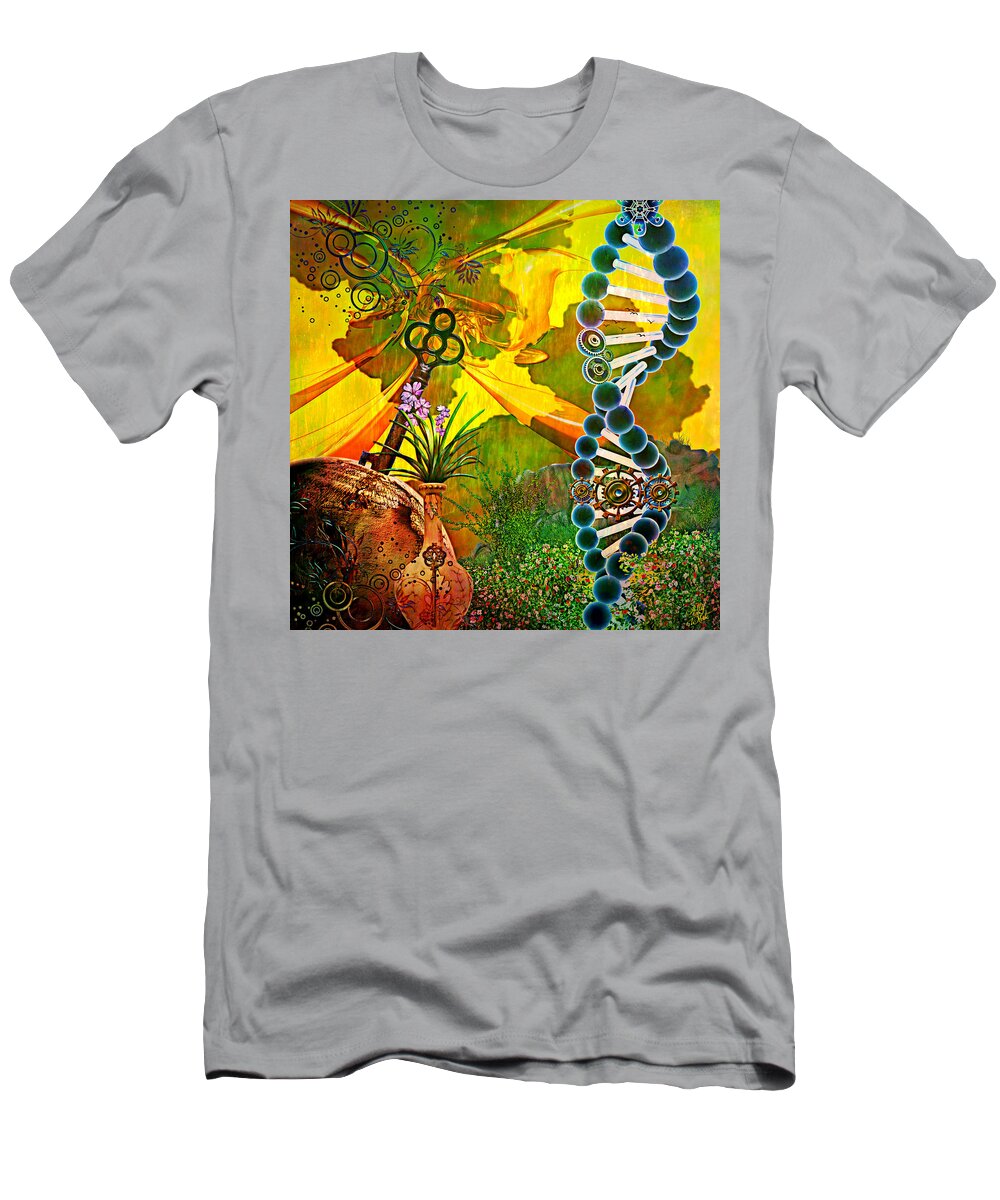 Evolution T-Shirt featuring the digital art Between The Hidden Gates by Ally White
