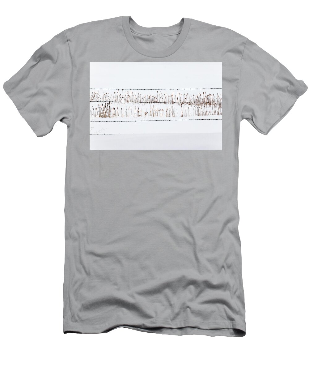 Cattails T-Shirt featuring the photograph Between the Lines - by Julie Weber