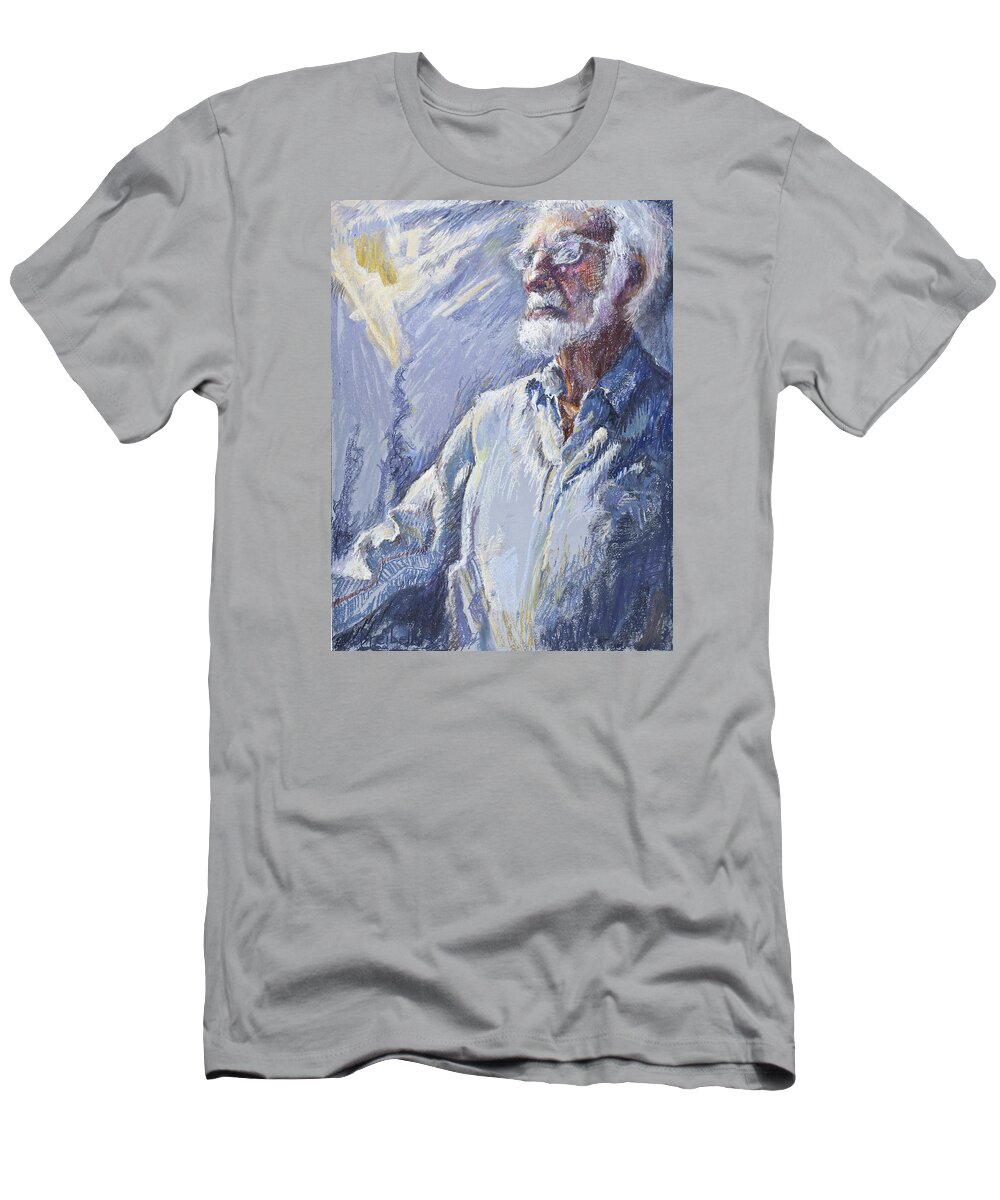 Man T-Shirt featuring the painting Between Two Worlds by Ellen Dreibelbis