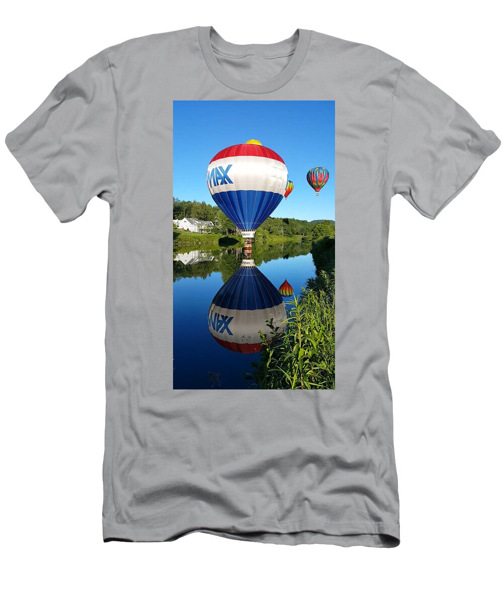 New England T-Shirt featuring the photograph Big max balloon on the surface by Jeff Folger