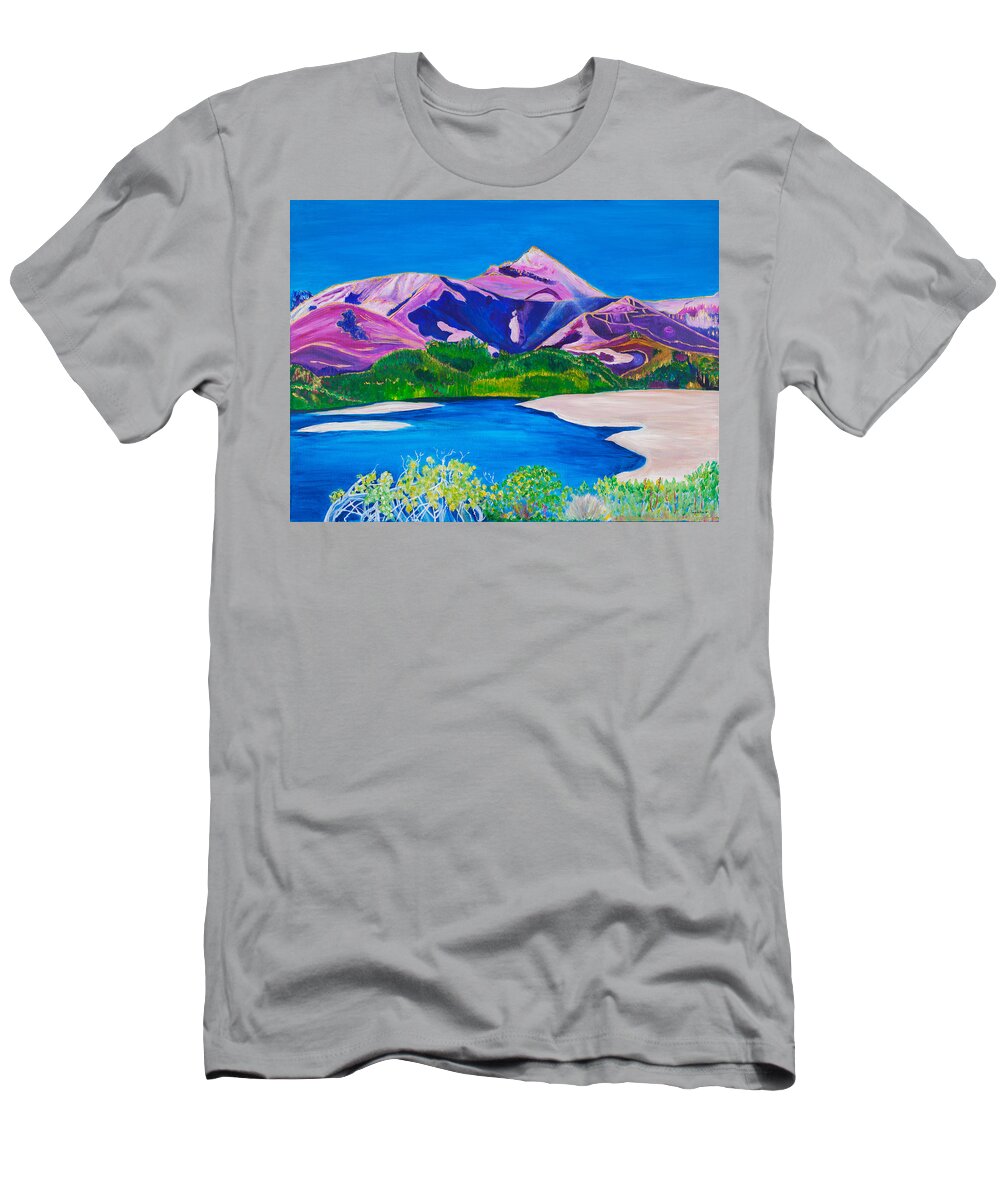 Mountains T-Shirt featuring the painting Big Sur 30 x 40 by Santana Star