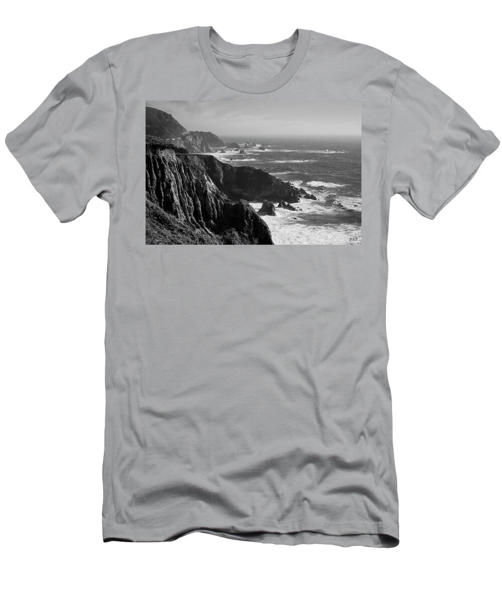 Big T-Shirt featuring the photograph Big Sur Coast BW by David Gordon