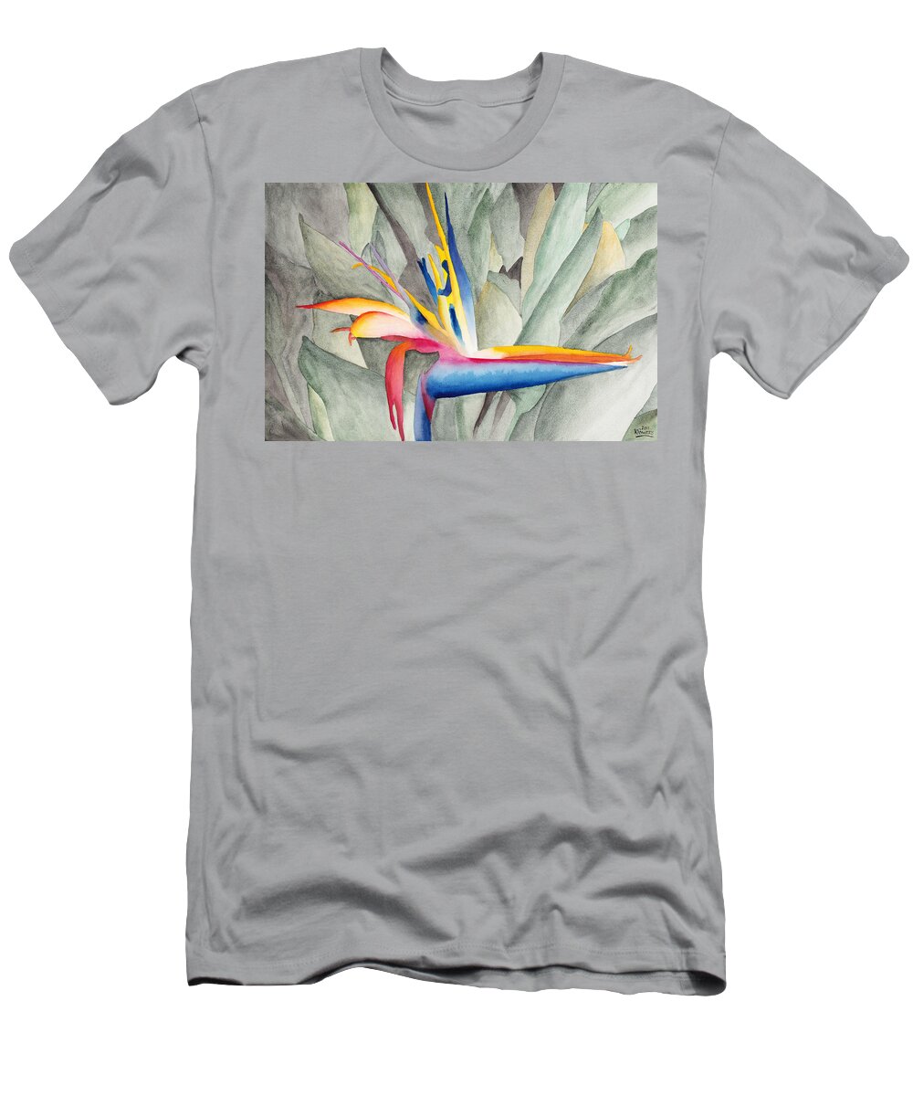 Bird T-Shirt featuring the painting Bird Of Paradise by Ken Powers
