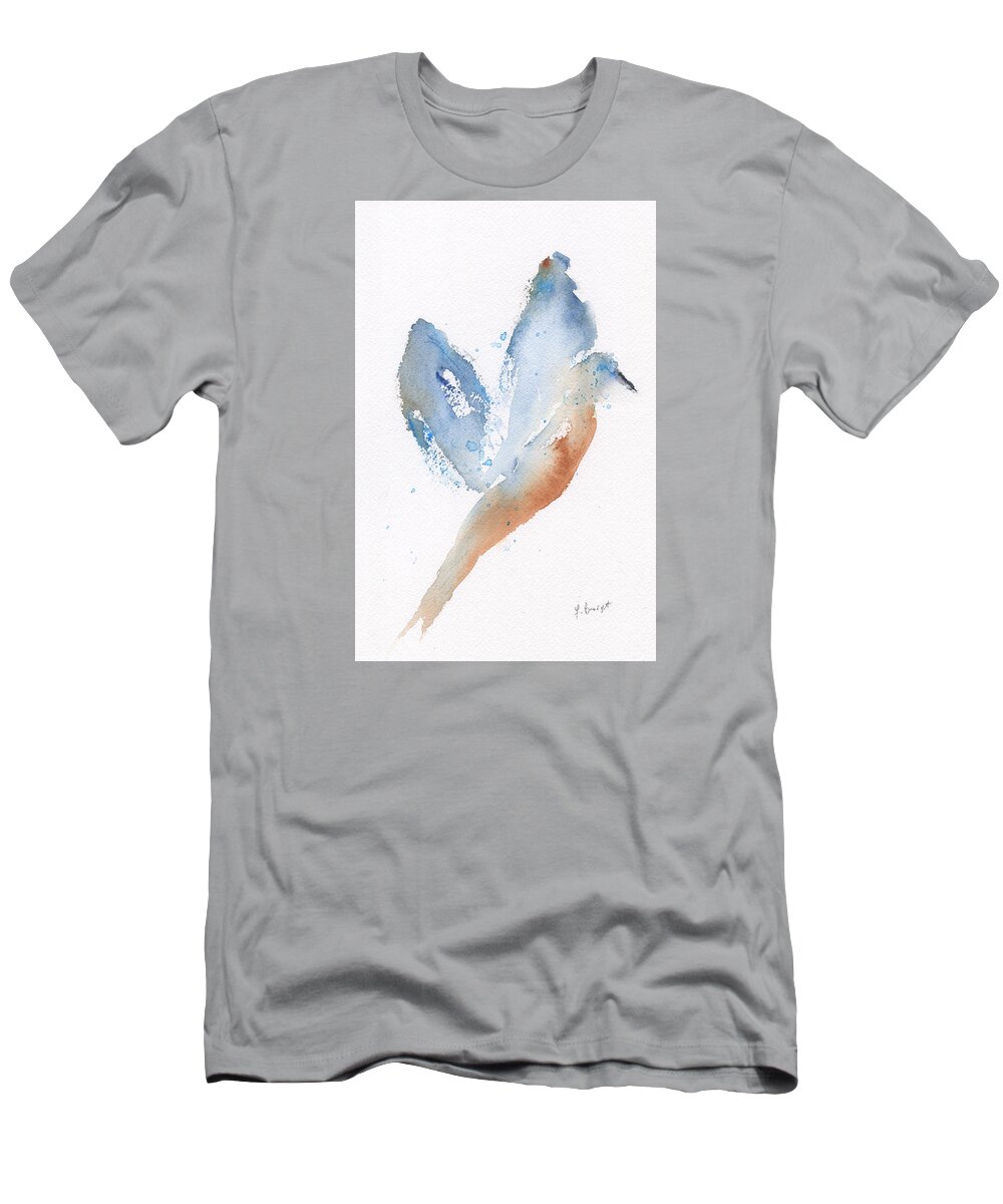 Bird Takes Flight T-Shirt featuring the painting Bird Takes Flight by Frank Bright