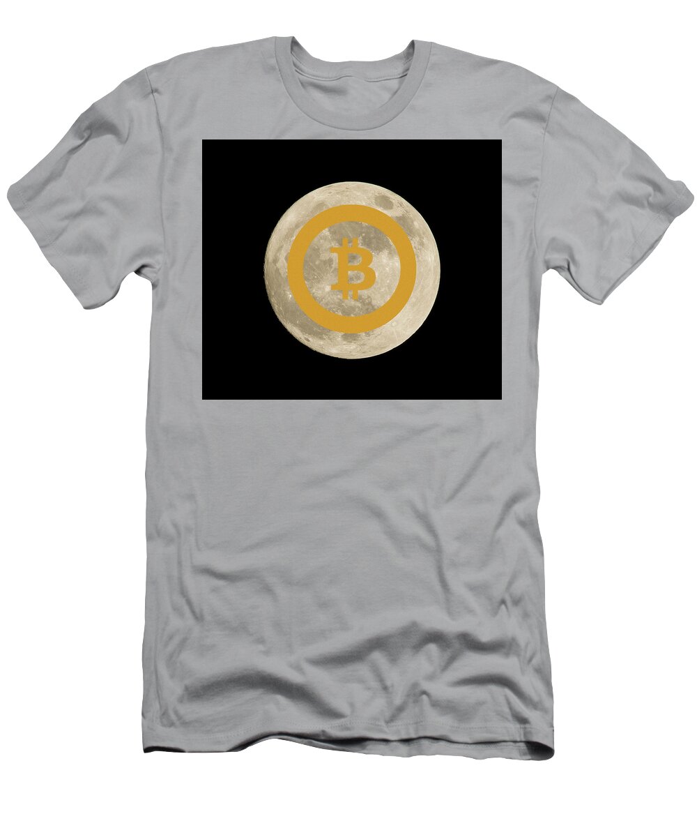 Bitcoin T-Shirt featuring the photograph Bitcoin to the Moon by Britten Adams