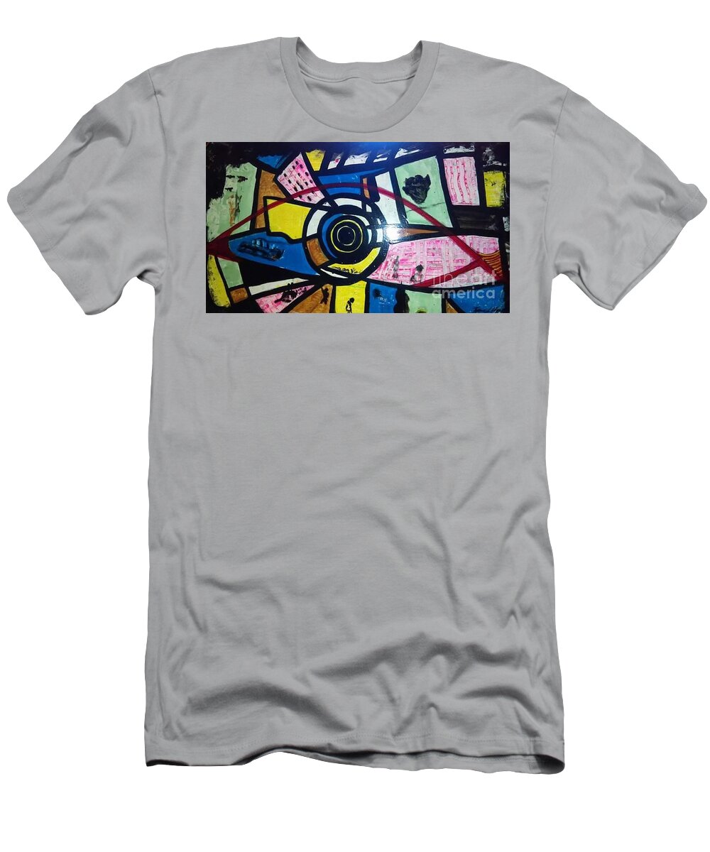 Art Abstract Colors T-Shirt featuring the painting Black Hole by Tyrone Hart