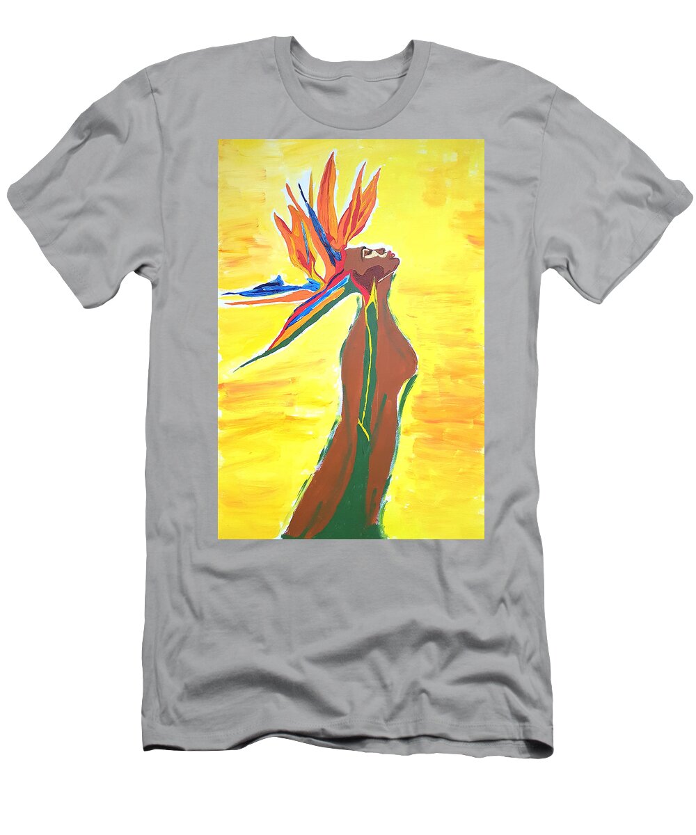 Blooming T-Shirt featuring the painting Blooming by Rachel Natalie Rawlins