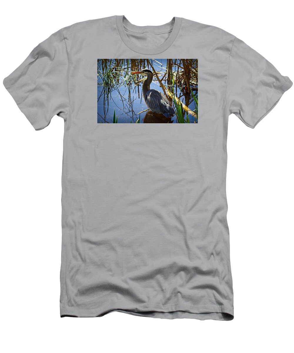 Heron T-Shirt featuring the photograph Blue Heron by Cameron Wood