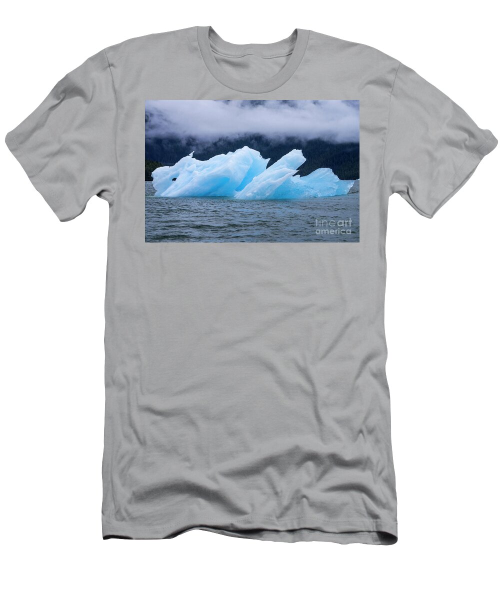 Iceberg T-Shirt featuring the photograph Blue Iceberg by Louise Magno