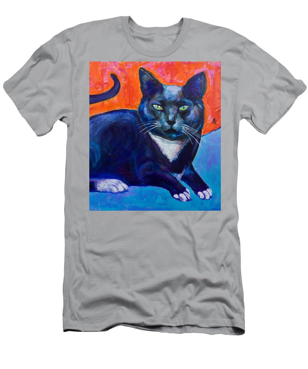 Cat T-Shirt featuring the painting Blue by Maxim Komissarchik