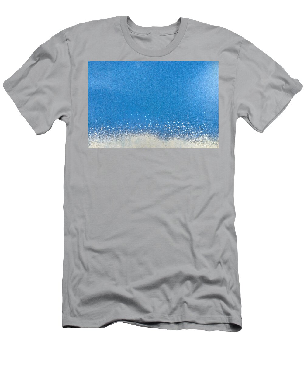 Art T-Shirt featuring the photograph Blue metallic abstract background by Michalakis Ppalis