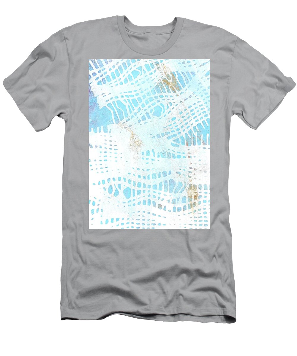 Monoprint T-Shirt featuring the painting Blue Monoprint 3 by Cynthia Westbrook