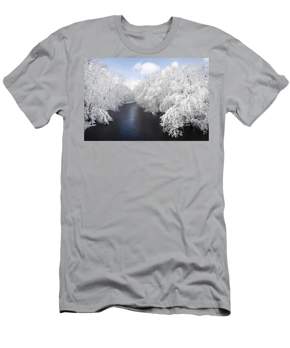 River T-Shirt featuring the photograph Blue Ribbon River by Jill Love